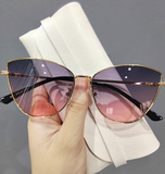 Cat Eye Zonnebril voor Dames - Vintage Ontwerp Metalen Montuur Bril