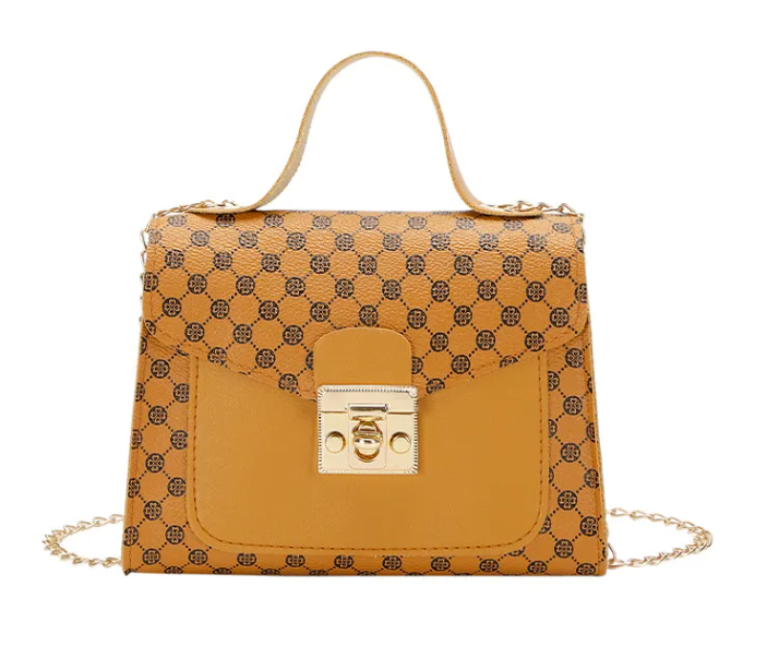 Sac bandouli re de luxe avec cha ne en or Petit sac main carr