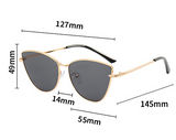 Cat Eye Zonnebril voor Dames - Vintage Ontwerp Metalen Montuur Bril