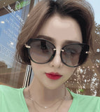 Cat Eye Sunglasses for Women - Vintage Design Metal Frame Glasses