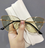 Cat Eye Zonnebril voor Dames - Vintage Ontwerp Metalen Montuur Bril