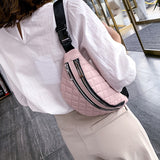 Plaid Bauchtasche für Damen - PU-Leder Crossbody Schulter Fanny Pack Hüfttasche