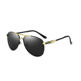 Polarisierte Piloten-Sonnenbrille Unisex - Retro Metallbrille zum Fahren UV400