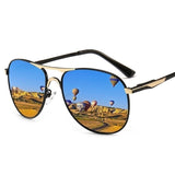 Polarisierte Piloten-Sonnenbrille Unisex - Retro Metallbrille zum Fahren UV400