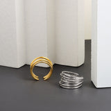 Multilayer Winding Ring for Women - Silver Gold Geometric Handmade Jewelry