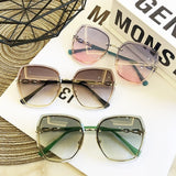 Lunettes de soleil carrées sans monture pour femmes - Lunettes de soleil vintage