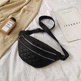 Plaid Bauchtasche für Damen - PU-Leder Crossbody Schulter Fanny Pack Hüfttasche