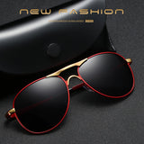 Polarisierte Piloten-Sonnenbrille Unisex - Retro Metallbrille zum Fahren UV400