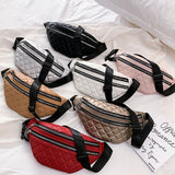 Plaid Bauchtasche für Damen - PU-Leder Crossbody Schulter Fanny Pack Hüfttasche