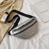 Plaid Bauchtasche für Damen - PU-Leder Crossbody Schulter Fanny Pack Hüfttasche