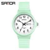 Fashion Sanda Topmerk Calenda Quartz Horloge Minimalistische Stijl Dames Polshorloge Eenvoudig Zwart Wit Waterdicht Horloge Klok Reloj