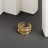 Multilayer Winding Ring for Women - Silver Gold Geometric Handmade Jewelry