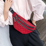 Plaid Bauchtasche für Damen - PU-Leder Crossbody Schulter Fanny Pack Hüfttasche