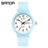 Fashion Sanda Topmerk Calenda Quartz Horloge Minimalistische Stijl Dames Polshorloge Eenvoudig Zwart Wit Waterdicht Horloge Klok Reloj