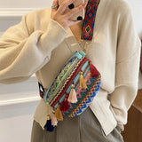 Taillezak met franjes en kwastjes voor dames - Heuptas, schoudertas en crossbody handtas