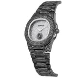 Luxe horloge met volledige diamant voor heren - roestvrijstalen quartz polshorloge met opbergdoos