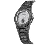 Luxe horloge met volledige diamant voor heren - roestvrijstalen quartz polshorloge met opbergdoos