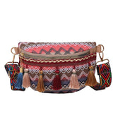 Taillezak met franjes en kwastjes voor dames - Heuptas, schoudertas en crossbody handtas