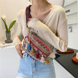 Fringed Tassel Waist Bag for Women - Fanny Pack Hip Shoulder Crossbody Handbag