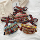 Taillezak met franjes en kwastjes voor dames - Heuptas, schoudertas en crossbody handtas