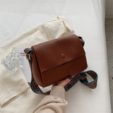 Solid Leather Crossbody Bag for Women - Shoulder Tote Handbag Purse
