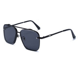 Lunettes de soleil dégradées pour hommes - Lunettes de soleil de luxe à grande monture en métal UV400