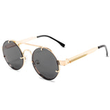 Classic Gothic Steampunk Sunglasses Unisex - Retro Round Metal Frame Glasses UV400