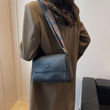Solid Leather Crossbody Bag for Women - Shoulder Tote Handbag Purse