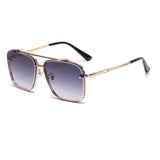 Gradient Zonnebril voor Heren - Metalen Groot Montuur Luxe Zonnebril UV400