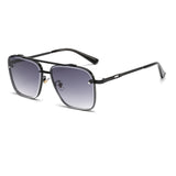 Lunettes de soleil dégradées pour hommes - Lunettes de soleil de luxe à grande monture en métal UV400