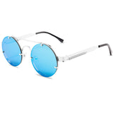 Klassische Gothic Steampunk Sonnenbrille Unisex - Retro Runde Metallfassung Brille UV400