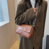 Solid Leather Crossbody Bag for Women - Shoulder Tote Handbag Purse