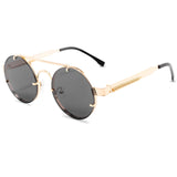 Klassieke Gotische Steampunk Zonnebril Unisex - Retro Ronde Metalen Bril UV400