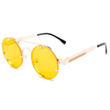 Klassieke Gotische Steampunk Zonnebril Unisex - Retro Ronde Metalen Bril UV400