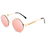 Klassieke Gotische Steampunk Zonnebril Unisex - Retro Ronde Metalen Bril UV400