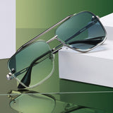 Gradient Zonnebril voor Heren - Metalen Groot Montuur Luxe Zonnebril UV400