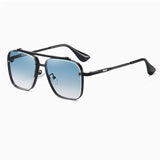 Lunettes de soleil dégradées pour hommes - Lunettes de soleil de luxe à grande monture en métal UV400