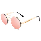 Klassieke Gotische Steampunk Zonnebril Unisex - Retro Ronde Metalen Bril UV400