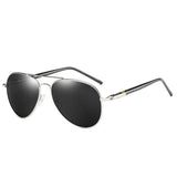 Polarisierte Piloten-Sonnenbrille Unisex - Retro Metallbrille zum Fahren UV400