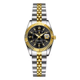 Luxe Elegante Dameshorloge - 3ATM Waterdicht Lumineuze Datum Roestvrij Staal Quartz