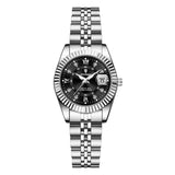 Luxe Elegante Dameshorloge - 3ATM Waterdicht Lumineuze Datum Roestvrij Staal Quartz