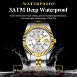 Luxe Elegante Dameshorloge - 3ATM Waterdicht Lumineuze Datum Roestvrij Staal Quartz