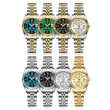 Luxe Elegante Dameshorloge - 3ATM Waterdicht Lumineuze Datum Roestvrij Staal Quartz