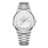 Luxe Vierkante Zakenhorloge - Waterdicht Lumineuze Datum Roestvrij Staal Quartz