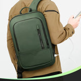 Slim Business Backpack for Men - Built in Charging Ports - 14" Laptop Tablet Bag