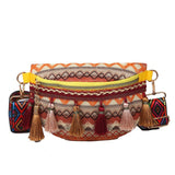 Taillezak met franjes en kwastjes voor dames - Heuptas, schoudertas en crossbody handtas