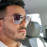 Verlauf-Sonnenbrille für Herren - Metall großer Rahmen Luxus Sonnenbrille UV400