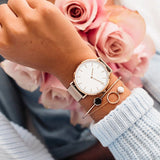 Minimalistische Uhr für Damen - Luxuriöse Quarzuhr mit Mesh-Armband