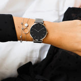 Minimalistische Uhr für Damen - Luxuriöse Quarzuhr mit Mesh-Armband