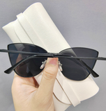 Cat Eye Zonnebril voor Dames - Vintage Ontwerp Metalen Montuur Bril